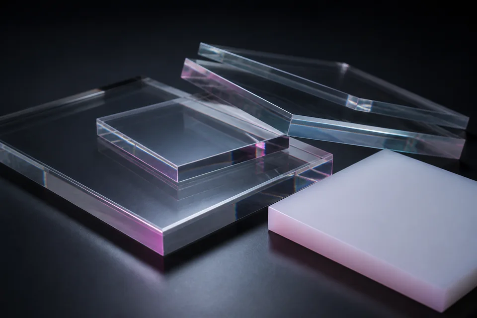 Klare und opale Acrylglasplatten mit polierten Kanten