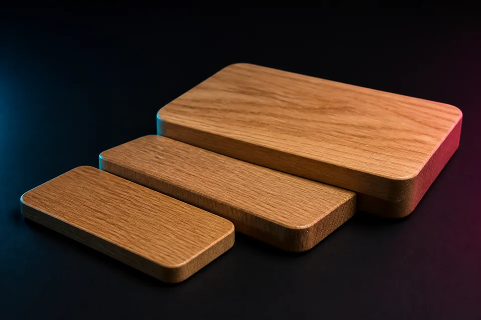 Präzise zugeschnittene Holzplatten mit natürlicher Maserung